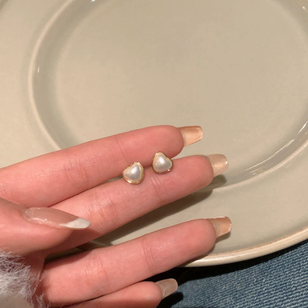 Earrings from pearl, small design ear clips, silver 925 sample