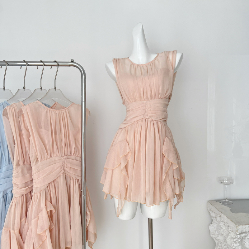 New for Summer! Dream French Waist Slimming Look Sleeveless Dress Fairy Skirt for Women