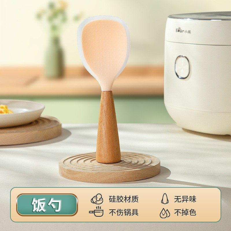 스탠딩형 [나무손잡이밥숟가락] 반투명-주황색