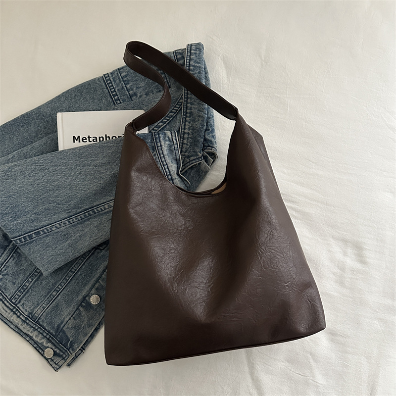 2024 color sólido nuevo estilo simple ocio de viaje axilar de hombro bolso de dos piezas conjunto de otoño y invierno gran capacidad retro