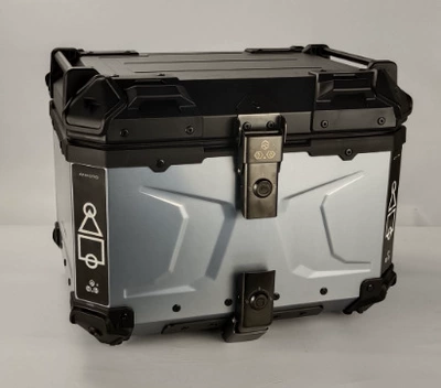 Motorcycle trunk Aluminum Alloy Tail Boxes, Large-Capacity - black-titanium-65l