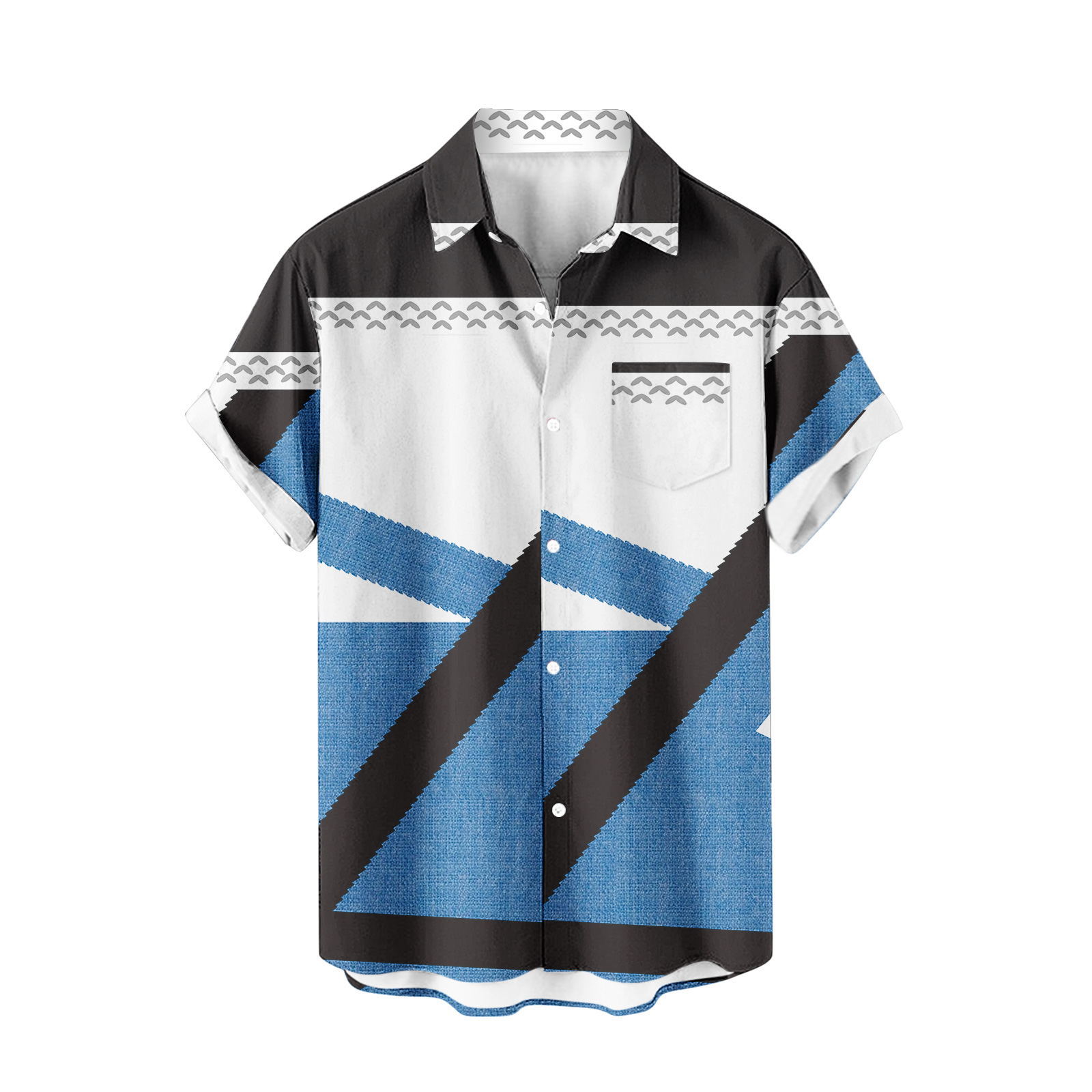 Venta caliente para hombres nueva camisa de manga corta 3D impresión digital moda casual Hawaii playa solapa para hombres