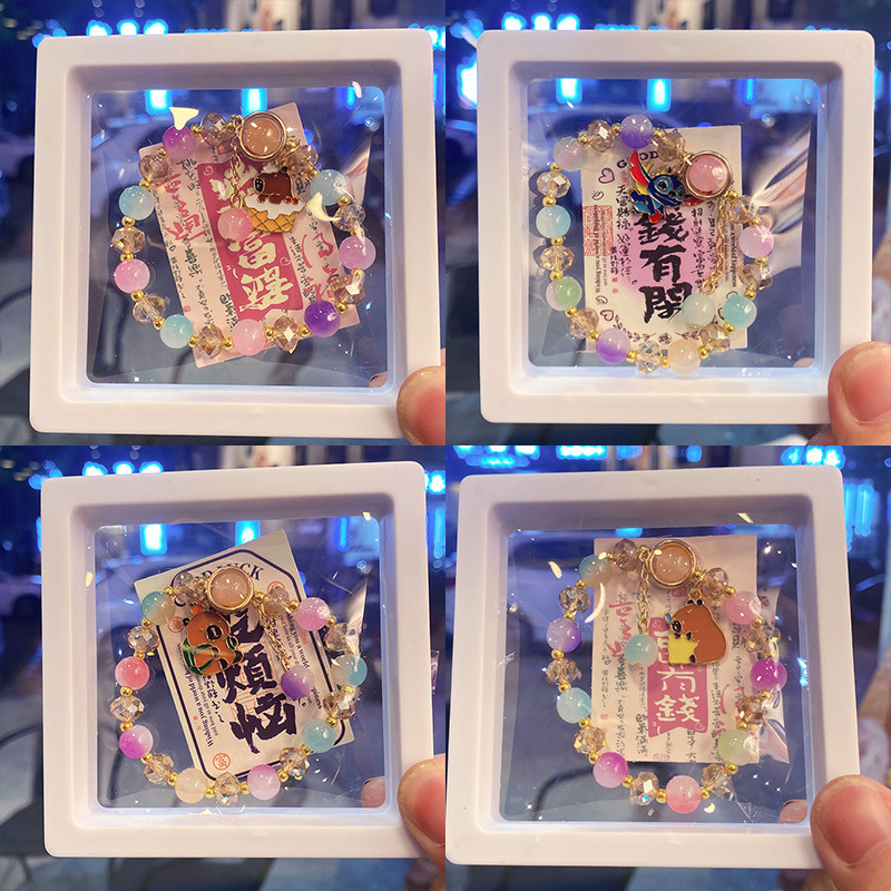 New cartoon children's colored glaze bracelet wholesale gift box cute sweet bracelet Yiwu jewelry New cartoon children's colored glaze bracelet wholesale gift box cute sweet bracelet Yiwu jewelry