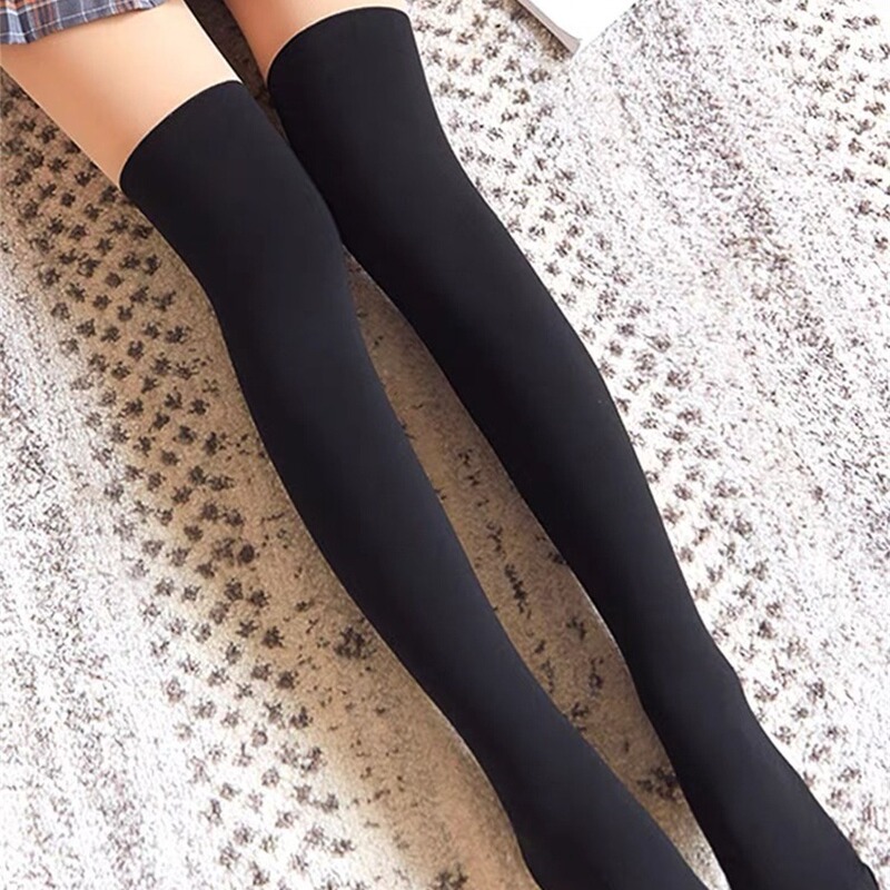 High quality stitching fake thigh pantyhose color matching black stockings light leg artifact spring and autumn pleated skirt women's bottoming socks High quality stitching fake thigh pantyhose color matching black stockings light leg artifact spring and autumn pleated skirt women's bottoming socks