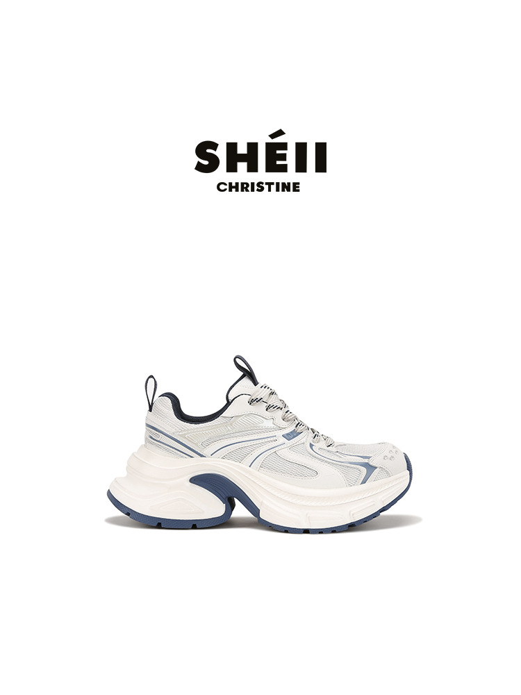 [Estación europea] Niña de la montaña de la montaña ~ 6 cm de altura ultra ligera de malla de fondo grueso respirado zapatos deportivos casuales zapatos de mujer