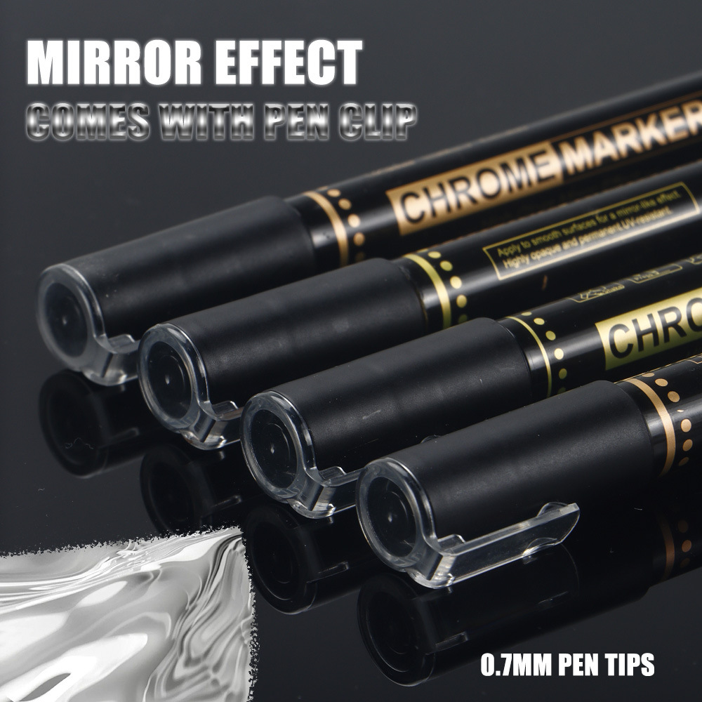 Nuevos productos transfronterizos espejo cromado modelo de pintura de contorno de automóvil pintura de pintura de metal cromado lápiz