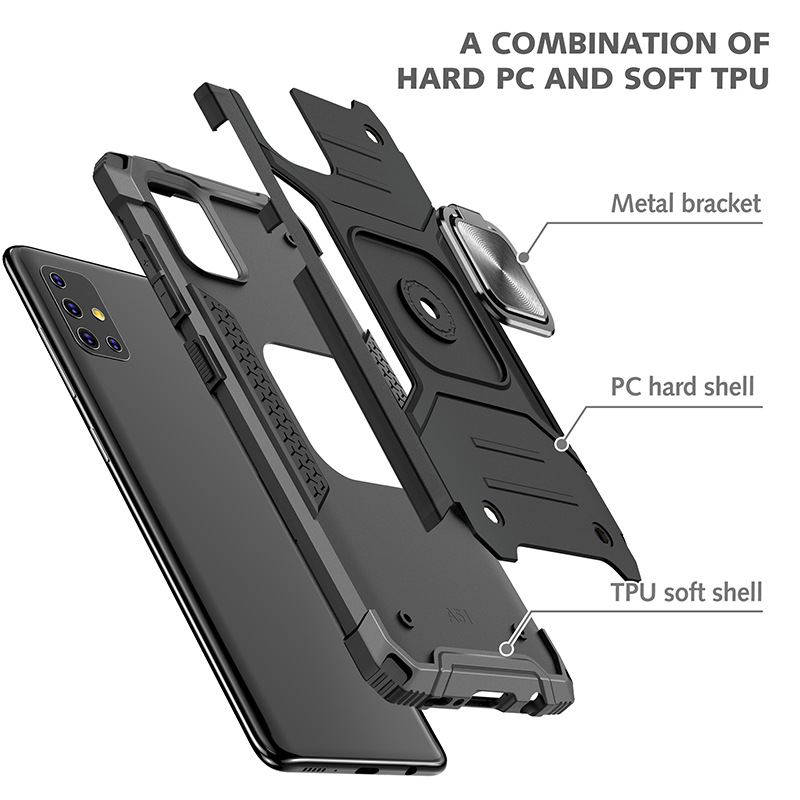 Kemeng Armor Is Suitable for Samsung A51 Mobile Phone Case, Sergeant Anti-Fall Ring Car Mobile Phone Case Factory