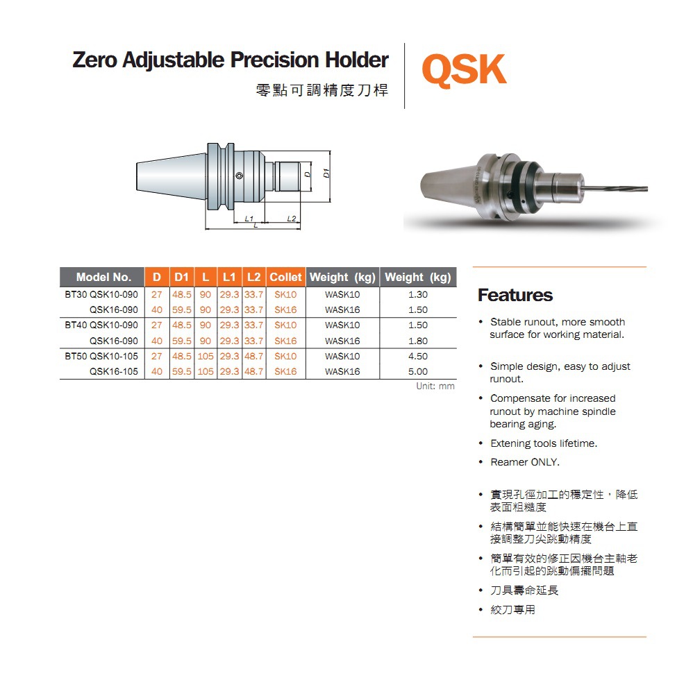 调零刀柄 可调零位刀柄 可调偏摆刀柄BT40-SZF16-90