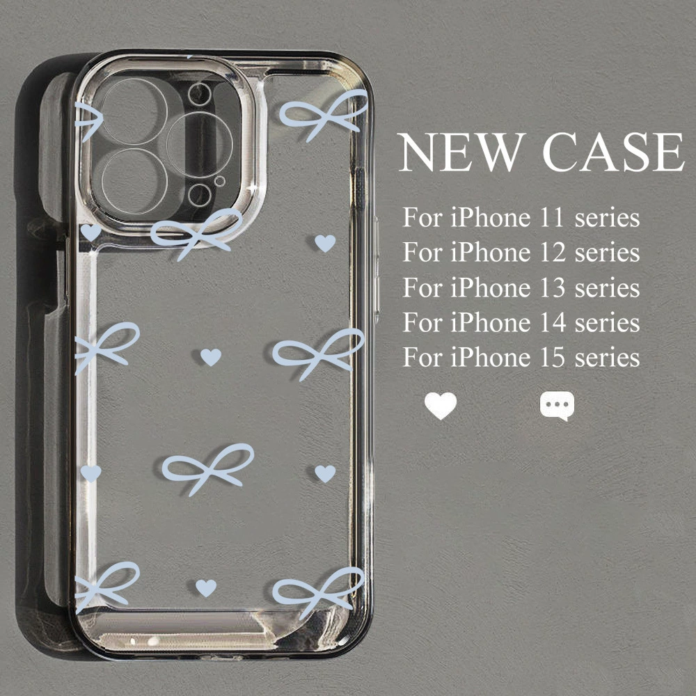 Apple, совместимый синий iPhone17 Pro, чехол для телефона с бантом, iPhone 16, iphone, 14
