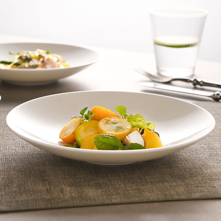 Bone china tableware, pure white large plates, high-end, stylish, new design, minimalist, trendy, creative plates, pasta plates Bone china tableware, pure white large plates, high-end, stylish, new design, minimalist, trendy, creative plates, pasta plates