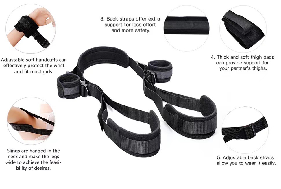 Manette per adulti, cinghie di contenimento per gambe aperte a forma di M, forniture di giocattoli sessuali per coppie flirtanti femminili_voghion.com