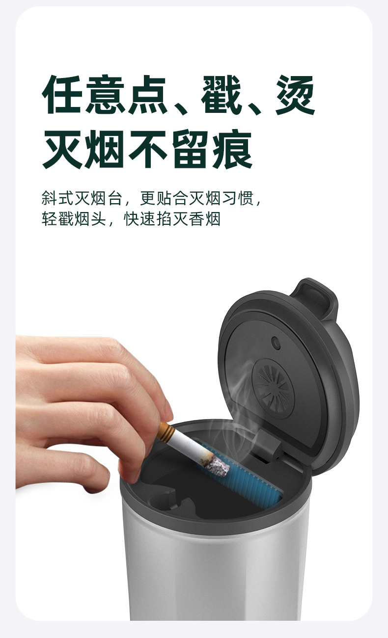 Coffee cup ashtray with light for car use, anti-ash flying, multifunctional car ashtray for Ideal L7/8/9/ONE