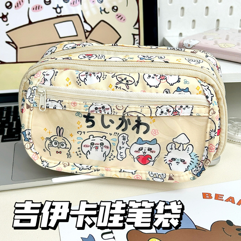 ガーリーピンクのカピバラ！ Capibala 鉛筆バッグ 大容量 女の子 高価値文具箱 ニッチなスタイル|undefined