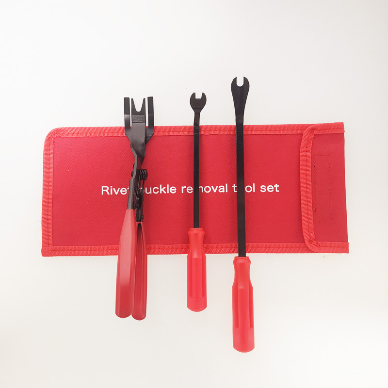 분해 도구 3종 세트, 펜치 및 드라이버, 레드 모델(빨간색 천 가방에 포장)