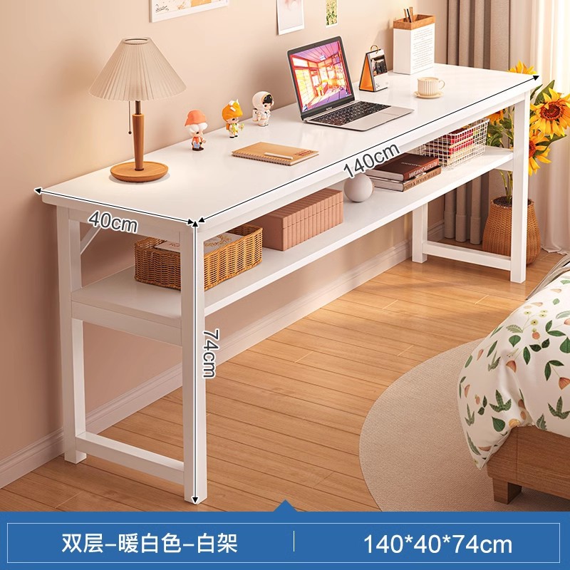 Mesa larga y estrecha mesa de estudio para dos personas mesa de estudio de alquiler simple mesa de trabajo dormitorio contra la pared mesa de computadora
