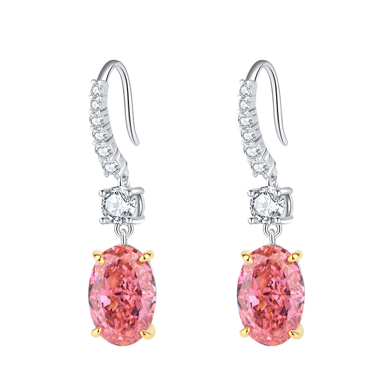 Zhuang Sheng joyería S925 plata de alto carbono diamante paparazha flash hielo corte huevo paloma traje 13*1812*16