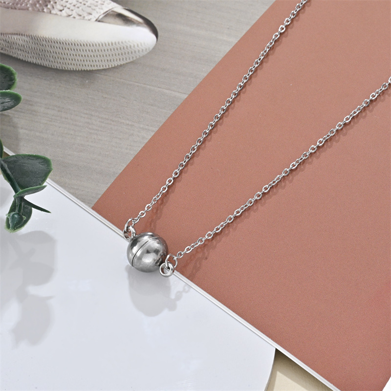 볼 목걸이 스틸 컬러