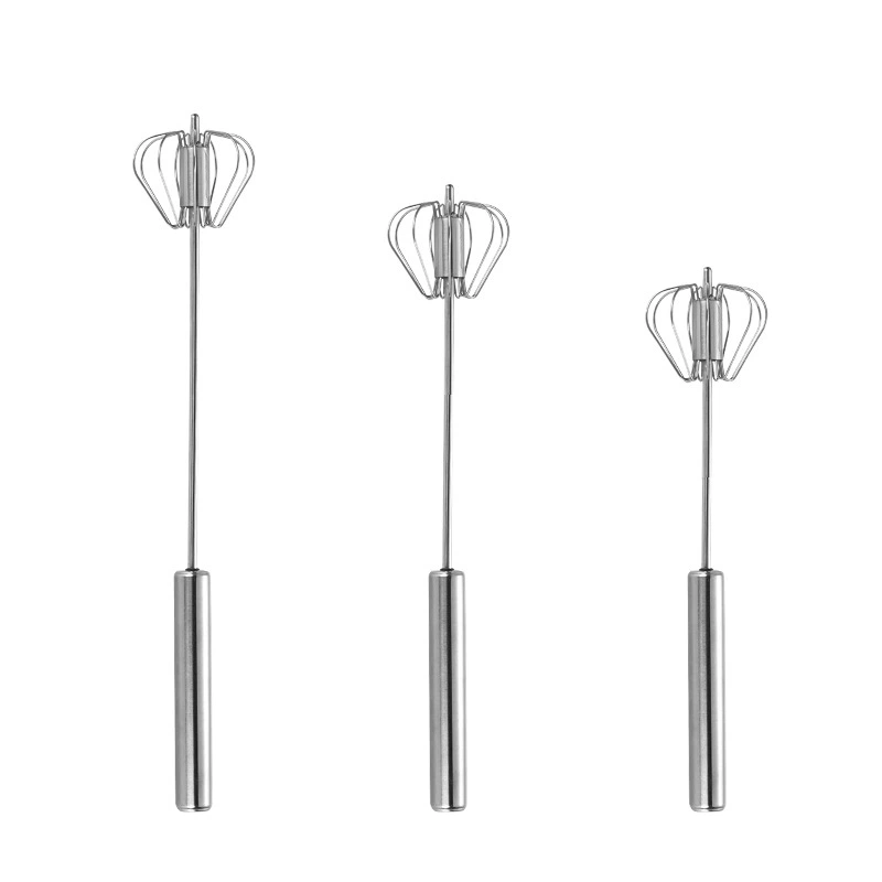 Stainless steel manual egg beam press pressed cream semi -self -dynamic rotating eggbeater kitchen baking tool
