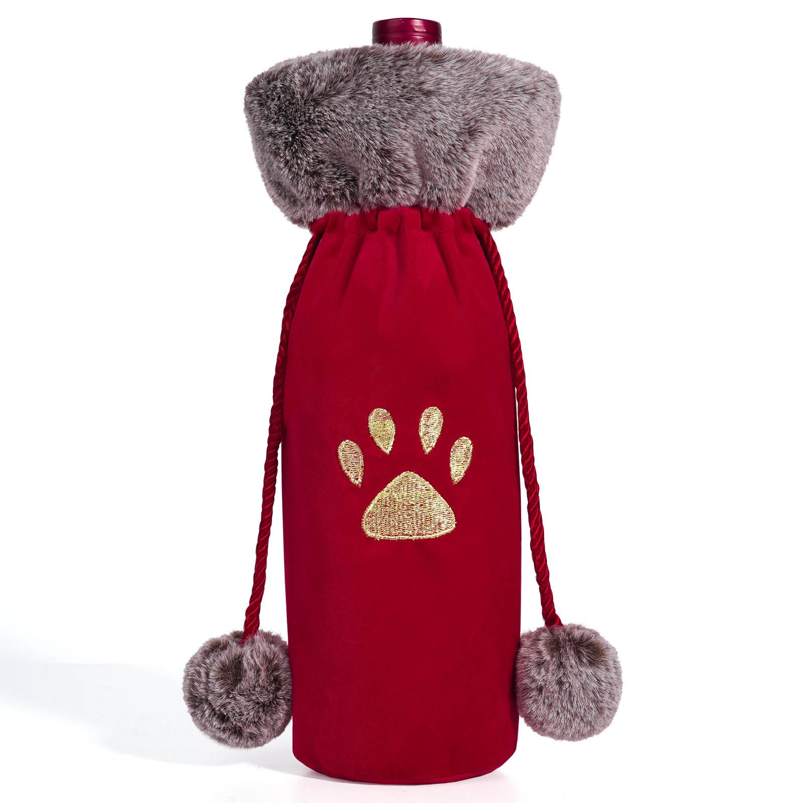 Navidad transfronteriza botella de vino de peluche set decoración de botella de vino de peluche set de botella de vino de atmósfera de restaurante decoración de botella de vino