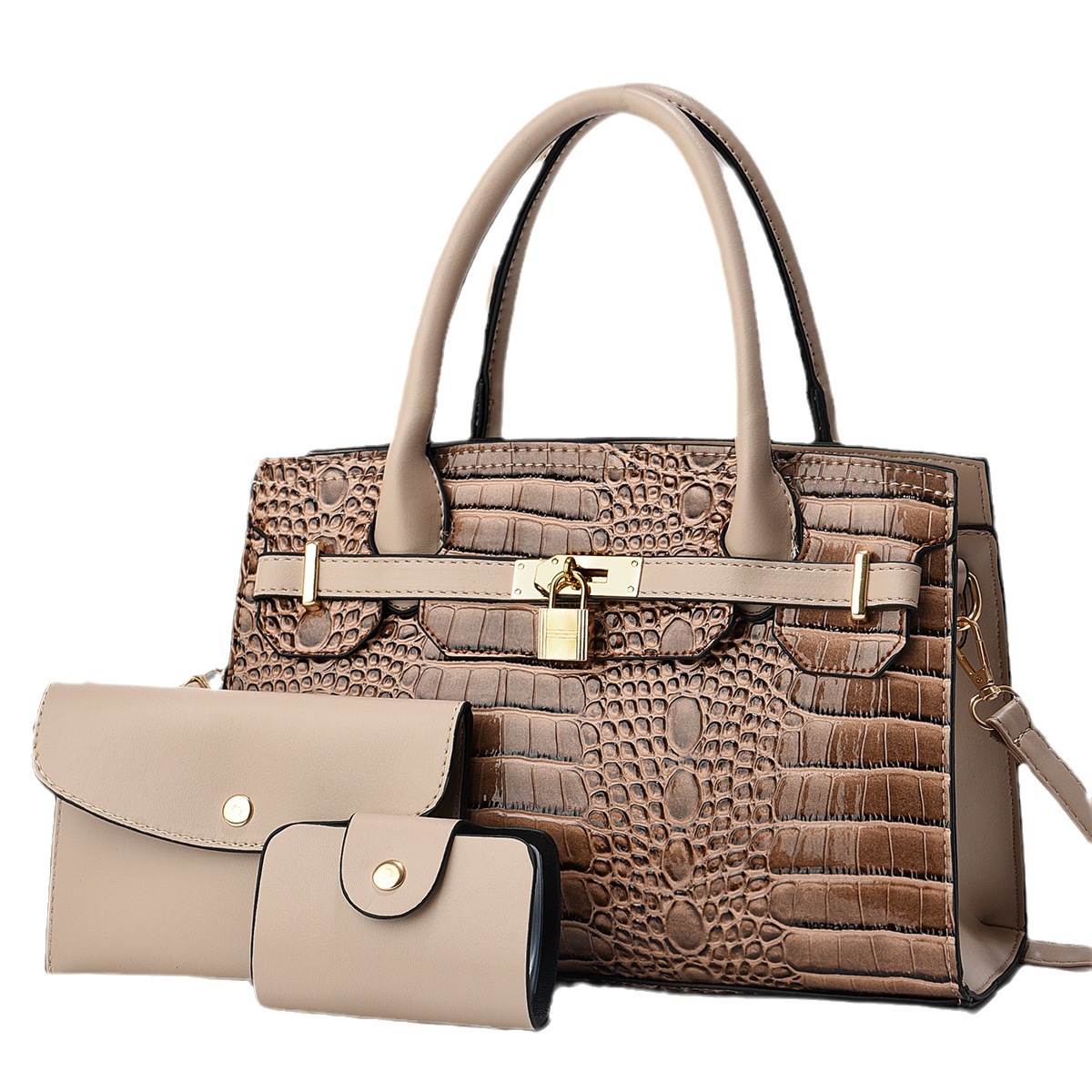 Taizhou bolso de mujer bolso de mano bolso de madre e hijo bolso de tres piezas con patrón de cocodrilo bolso de mensajero de un solo hombro bags