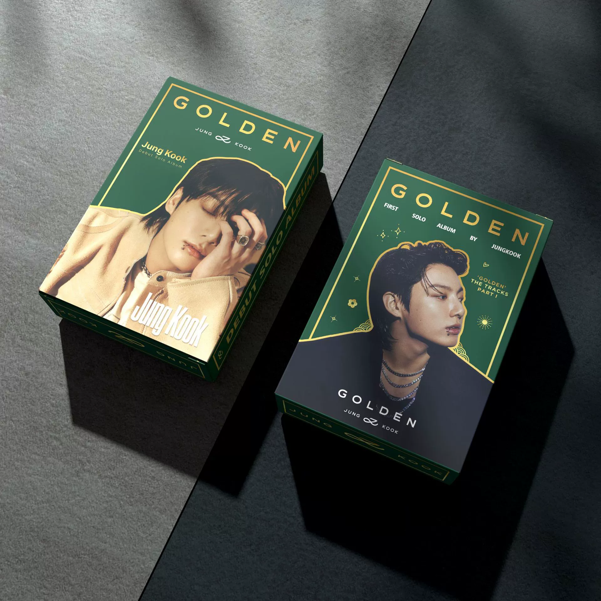 Коробка для фотокарточек (Jungkook) GOLDEN — 55 штук карточек Ломо, 85×55 мм, индивидуальная упаковка