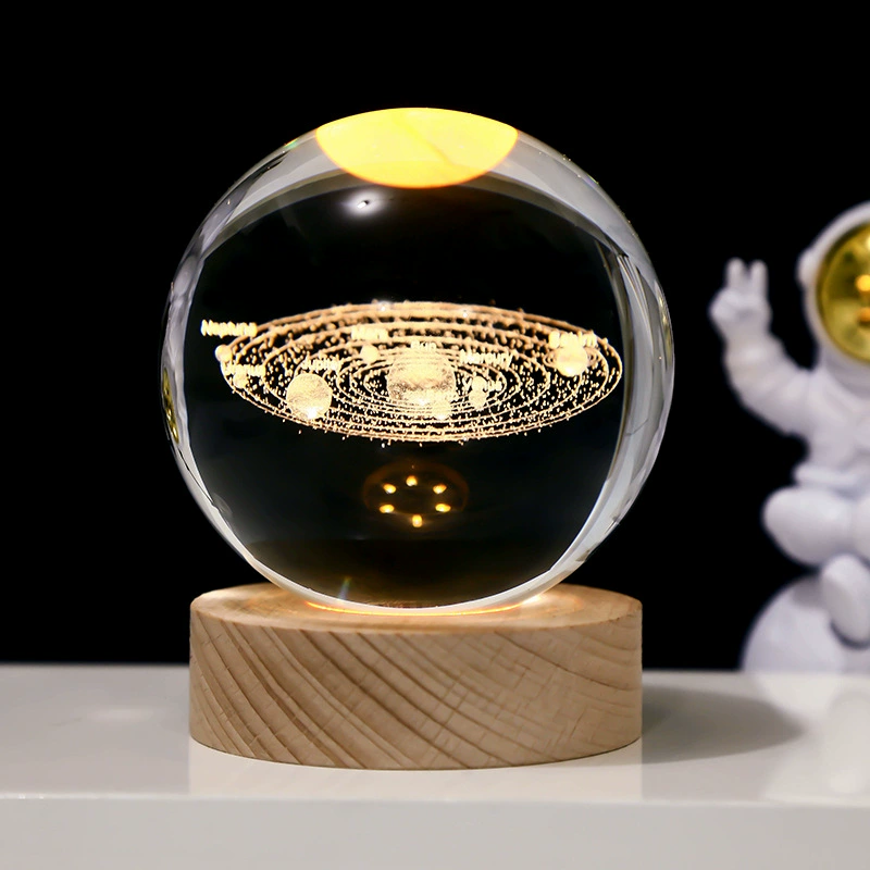 Звездное небо, астронавт, белый кристалл, настольная ночная лампа, 3D