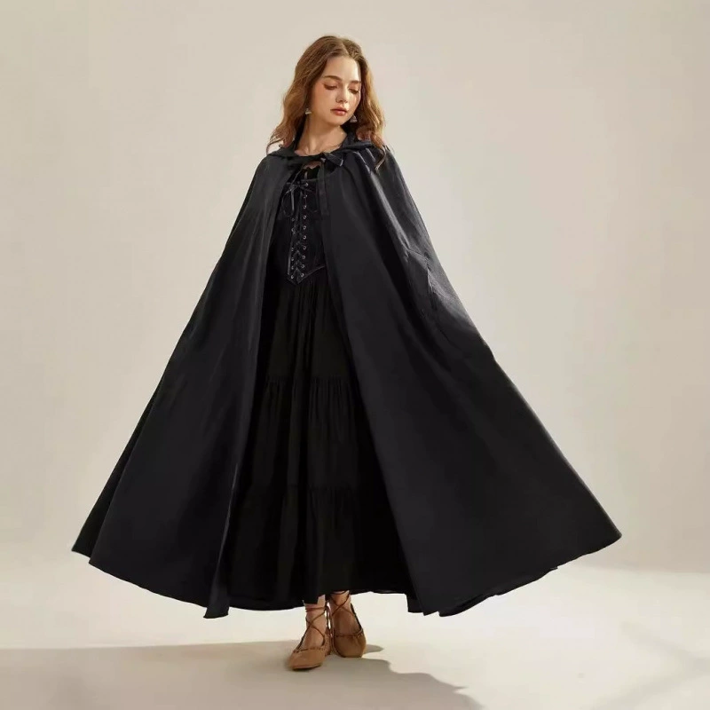 Длинное trench coat, плащ, костюм, аксессуары с капюшоном, хэллоуин, европейский стиль