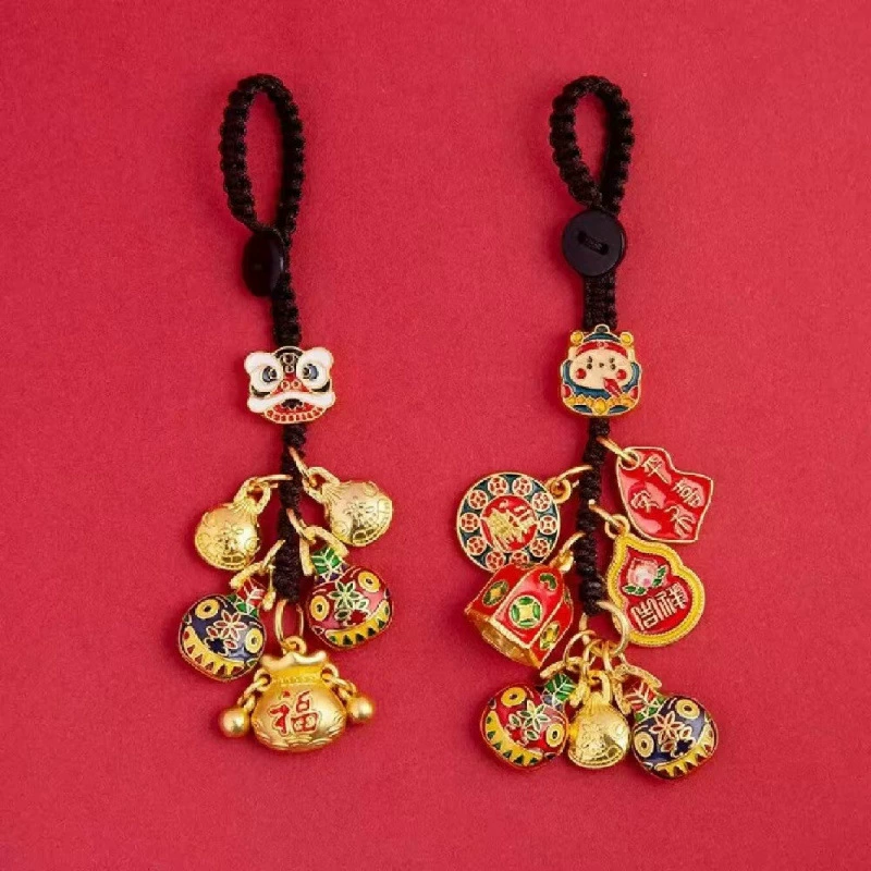 Автомобильный брелок в китайском стиле, танец льва, подвеска для сумки, золотой голодный зверь, брелок «Бог богатства», аксессуар, кулон, бесплатная доставка