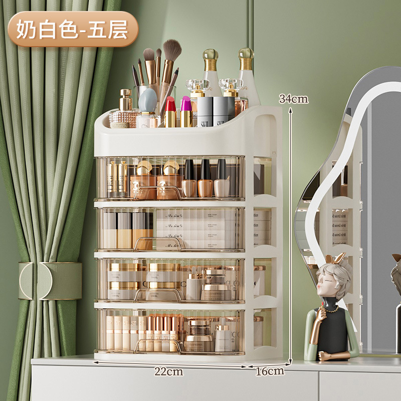 化妆品收纳盒桌面收纳防尘塑料收纳置物架轻奢护肤品面膜口红跨境|undefined