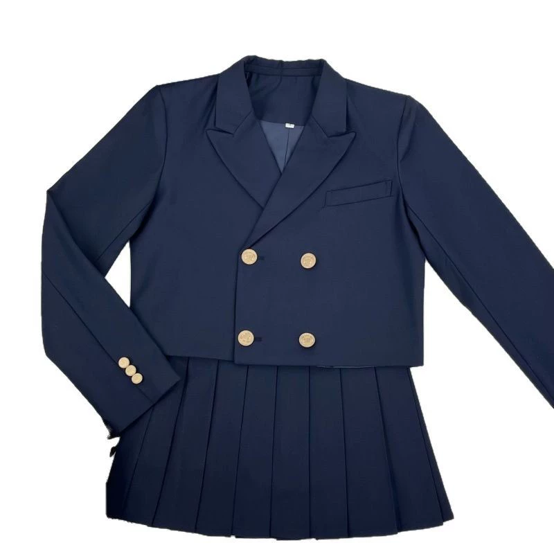 Genuine autumn student pleated skirt, short suit for elementary school students for leisure, British style