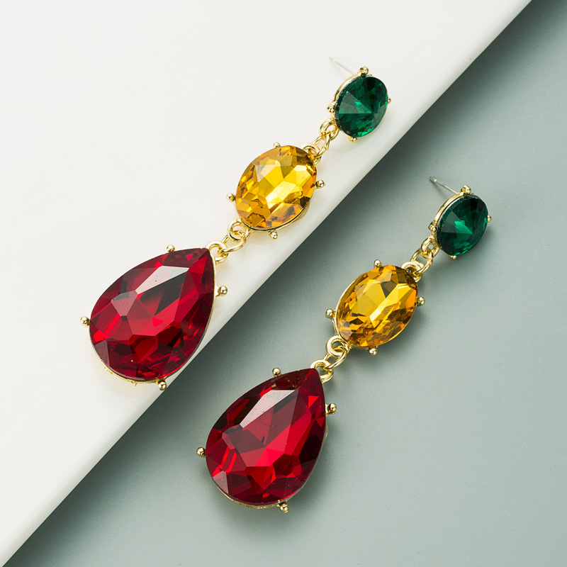 Housewarming, Anniversary, Business, Wedding, Travel, Birthday, Festival Occasion Fashion Geometric Diamond Alloy Artificial Gemstones Earrings
