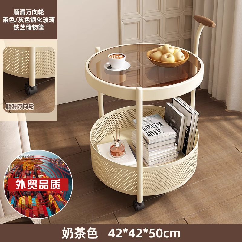 [업그레이드된 볼드한 철골 프레임] 크림 화이트 (너도밤나무 팔걸이 + 브라운 내열 강화유리)