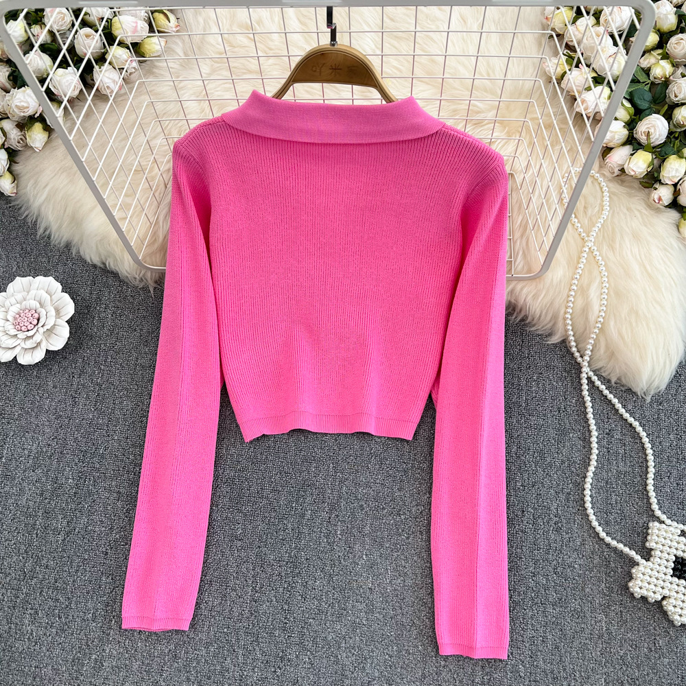 Long Sleeve Slim Knitted T-shirt Image 3