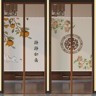 Anti-mosquito Door Curtain Velcro Summer Home Privacy Fly-proof Ventilated Magnetic Self-adhesive Partition Shielding Non-perforated Screen Door