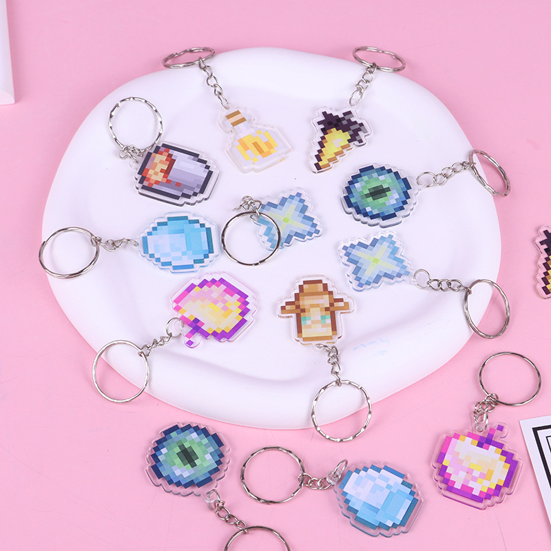 Llavero de anime de dibujos animados My World Totem King Glory Acrylic Resurrection Armor Colgante Nombre del cuchillo