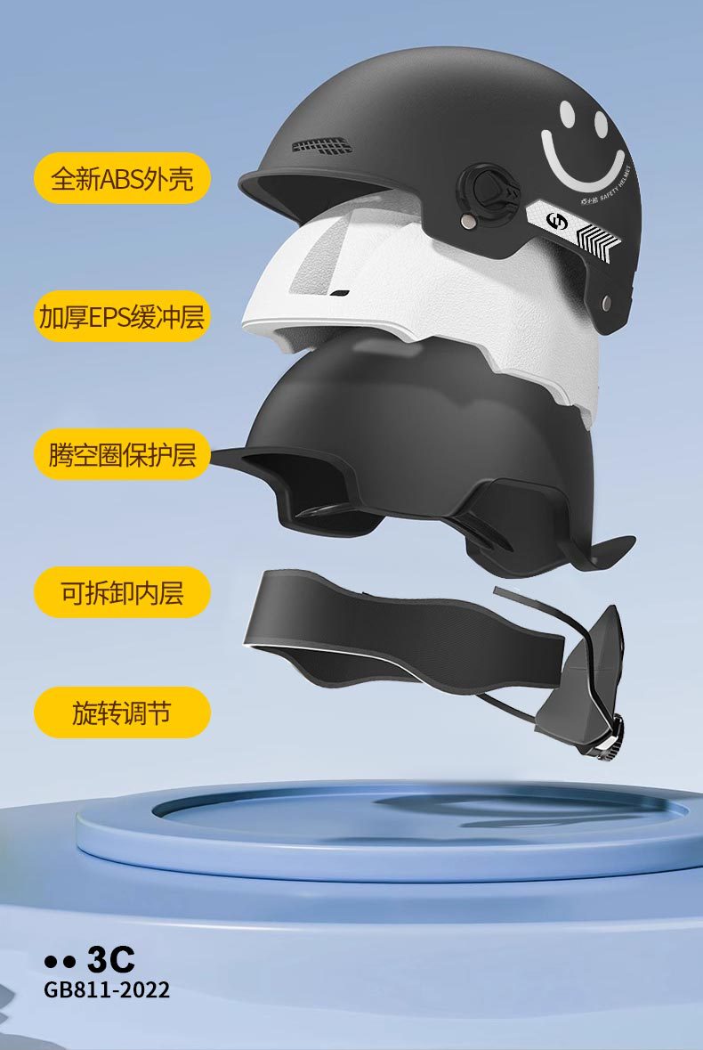 Suitable for 3C Certified Electric Motorcycle Helmets, New National Standard Men's and Women's Class a Safety Helmets, Summer Sun Protection Half Helmets 4