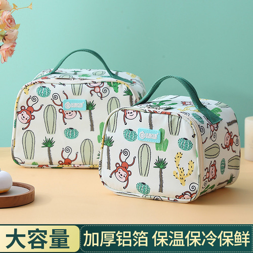 Student portable insulated lunch bag with rice preservation insulated bag portable lunch box bag large capacity lunch bag picnic bag