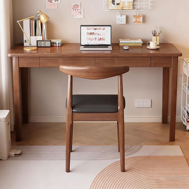 Nordic solid wood desk for home use, simple computer desk, minimalist study desk, office desk, workbench, bedroom study writing desk Nordic solid wood desk for home use, simple computer desk, minimalist study desk, office desk, workbench, bedroom study writing desk