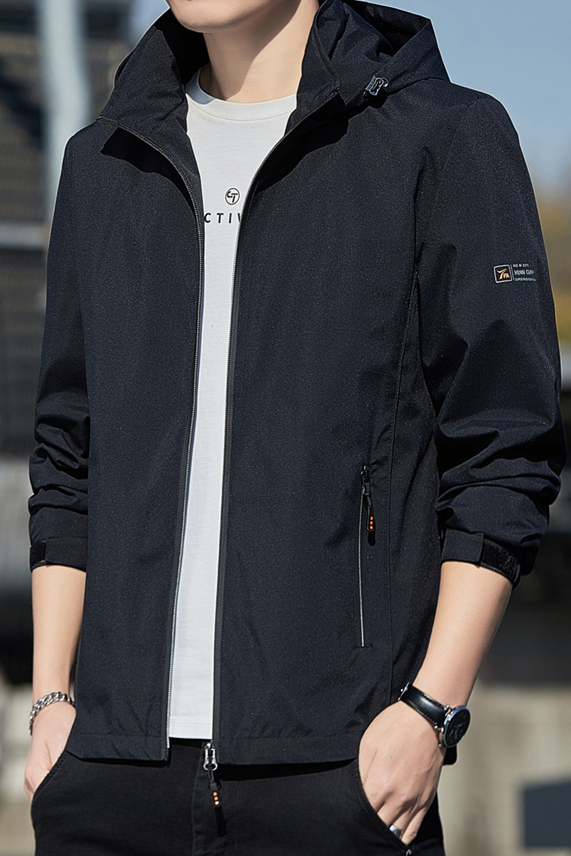 Giacca da uomo, primavera e autunno nuovi abiti da lavoro con cappuccio alla moda, vestibilità slim, abiti casual da ricarica, top da uomo_voghion.com