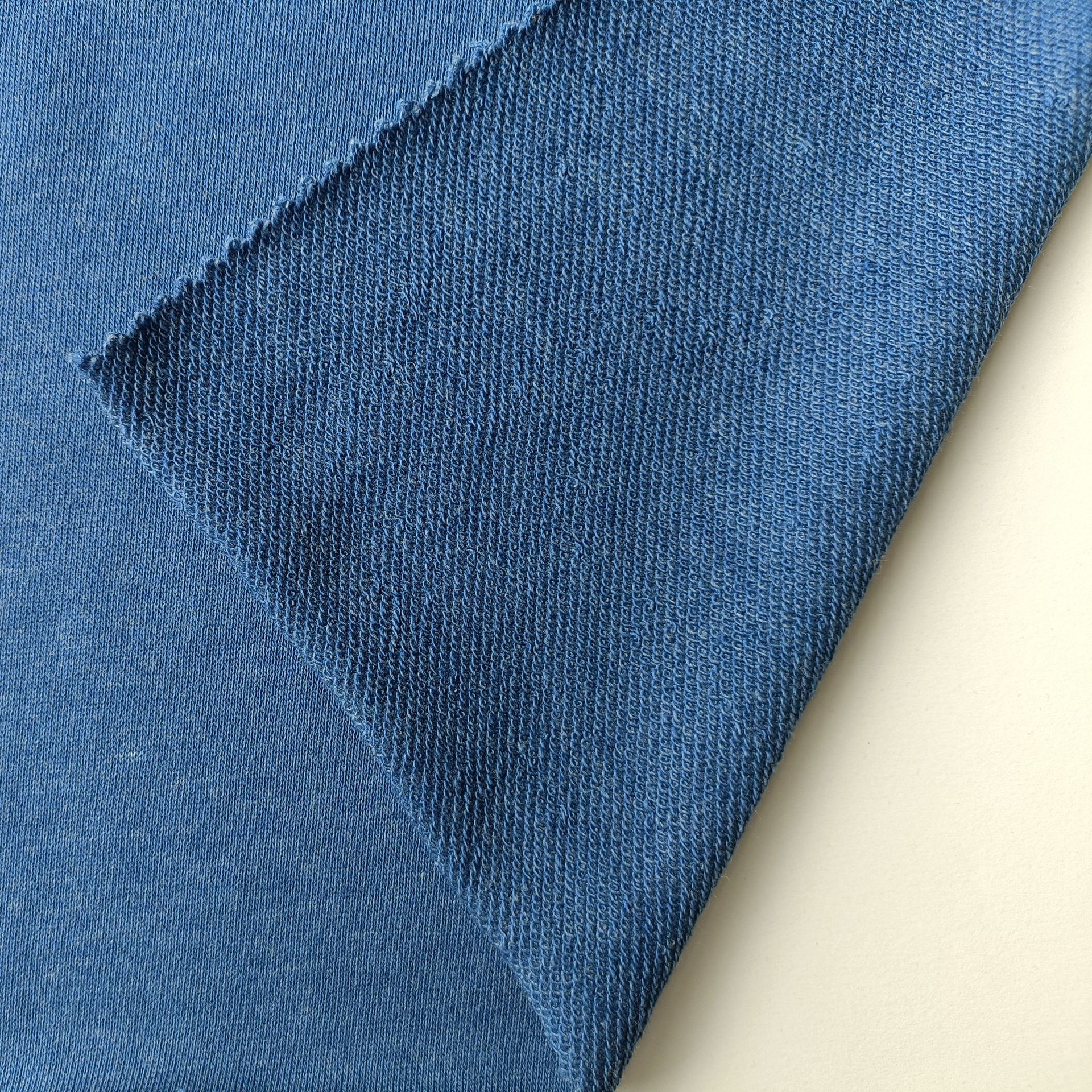 鱼鳞运动服面料  TC卫衣毛圈针织布 CVC 弹力毛圈布