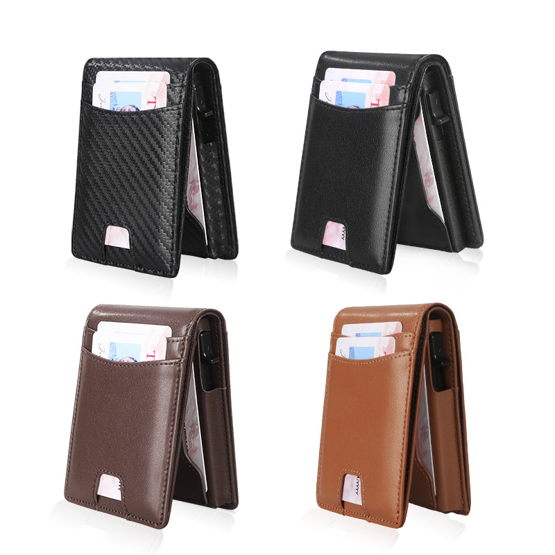 금속 카드 홀더 다기능 대용량 RFID 지갑 얇은 휴대용 마이크로 화이버 남성 지갑 카드 홀더 카드 홀더