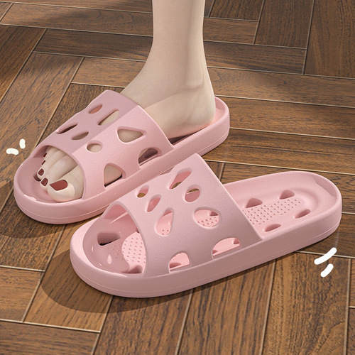 New Arrival Bathroom Leak-Proof Slippers for Women—Summer Home Style, Non-Slip, Hollow-Out, Breathable Sandals for Men’s Indoor Bathing