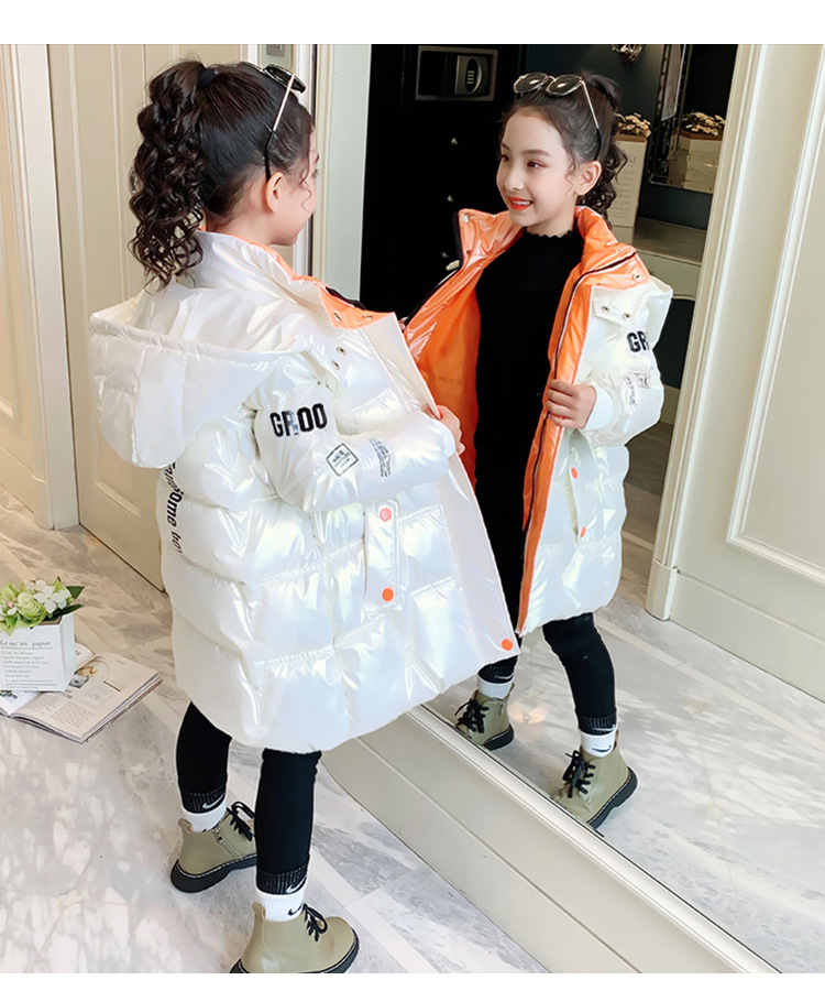 Girls' 2024 new children's winter clothing Western style down medium long cotton thick warm jacket_voghion.com