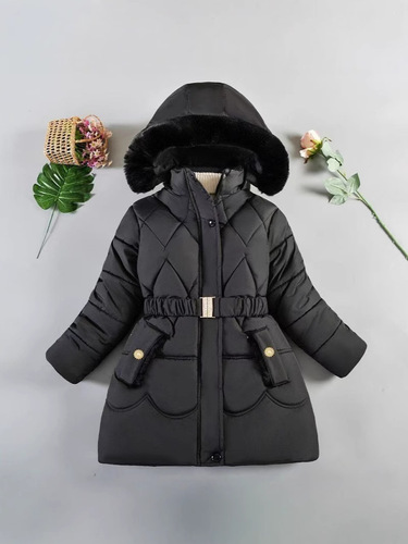 Girls 'winter coat, thick cotton coat, medium and long, waist and slimming, foreign trade, small and medium-sized children, cold protection