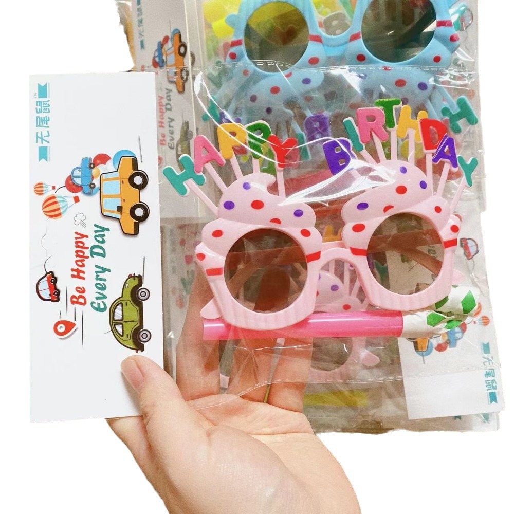 Gafas de cumpleaños Pequeño Libro Rojo mismo estilo en línea celebridad fotografía divertida decoraciones de fiesta para niños forma de pastel gafas al por mayor