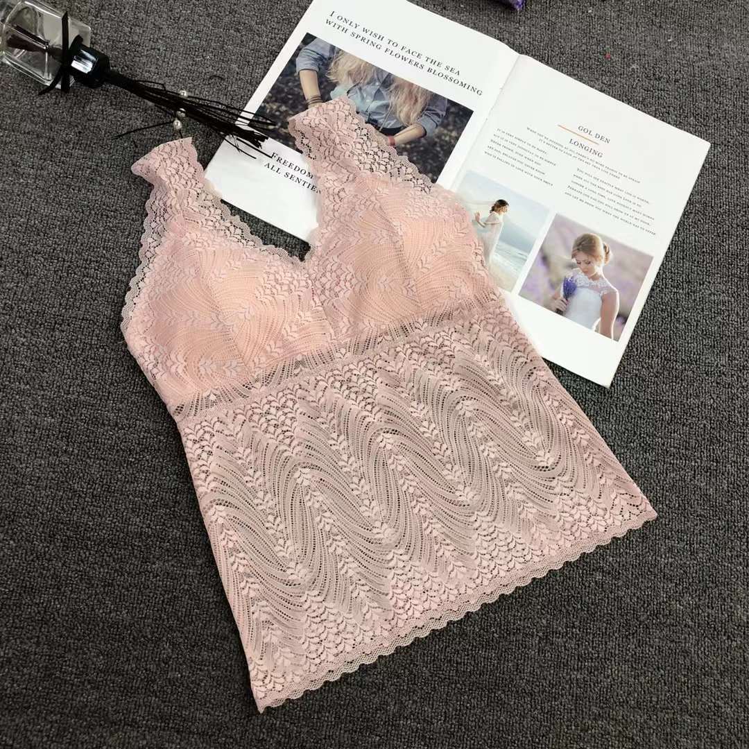 Nuevo encaje de alta calidad belleza volver chaleco inalámbrico sexy sujetador ropa interior deportiva mujeres al por mayor