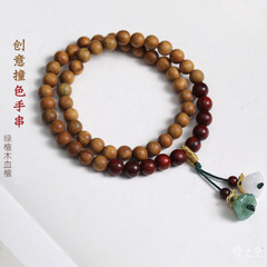 綠檀雙圈手串好運蓮蓮血檀手鍊手串女款創意手串地攤貨源直播