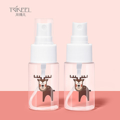 Portable travel size refillable atomizer bottle with 30ml fine mist hydrating sunscreen spray, transparent plastic spray bottle with Chuqier branding