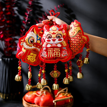 2026马年新年装饰醒狮挂件春节过年客厅场景布置喜庆福字风铃挂饰