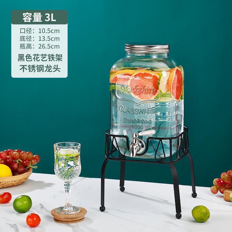 Barril de cola con grifo de vidrio barril de jugo de limón barril de bebida barril de frutas barril de té barril de mezcla barril de agua fría